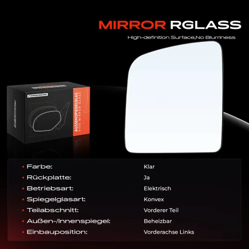 Spiegelglas, Außenspiegel Vorderachse links Frankberg 5481FB0052964 Bild Spiegelglas, Außenspiegel Vorderachse links Frankberg 5481FB0052964