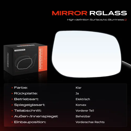 Spiegelglas, Außenspiegel Vorderachse rechts Frankberg 5481FB0052965 Bild Spiegelglas, Außenspiegel Vorderachse rechts Frankberg 5481FB0052965
