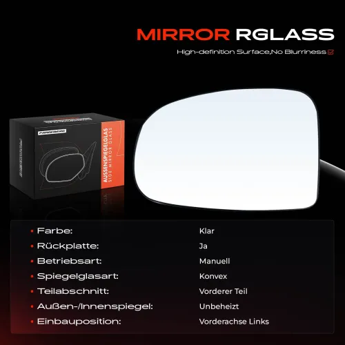 Spiegelglas, Außenspiegel Vorderachse links Frankberg 5481FB0052970 Bild Spiegelglas, Außenspiegel Vorderachse links Frankberg 5481FB0052970