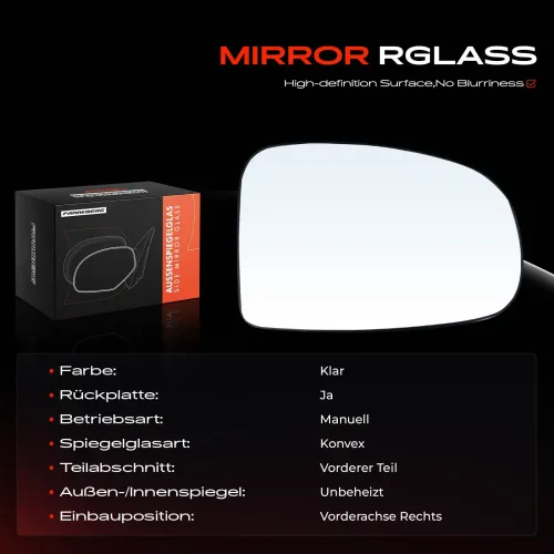 Spiegelglas, Außenspiegel Vorderachse rechts Frankberg 5481FB0052972 Bild Spiegelglas, Außenspiegel Vorderachse rechts Frankberg 5481FB0052972