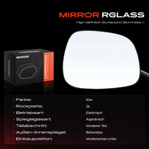 Spiegelglas, Außenspiegel Vorderachse links Frankberg 5481FB0052975 Bild Spiegelglas, Außenspiegel Vorderachse links Frankberg 5481FB0052975
