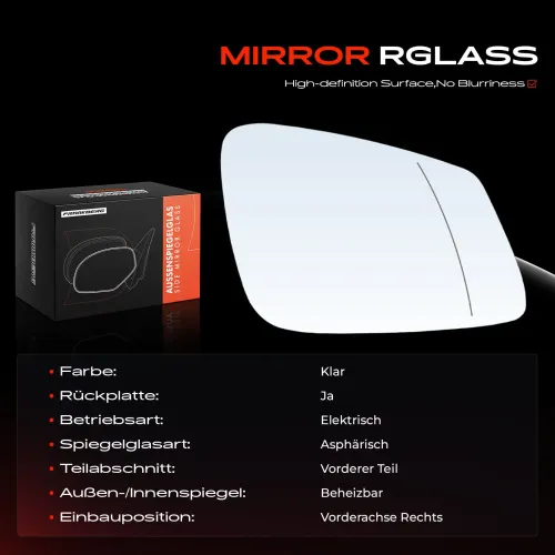 Spiegelglas, Außenspiegel Vorderachse rechts Frankberg 5481FB0052977 Bild Spiegelglas, Außenspiegel Vorderachse rechts Frankberg 5481FB0052977