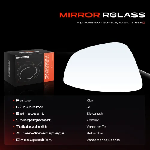 Spiegelglas, Außenspiegel Vorderachse rechts Frankberg 5481FB0052980 Bild Spiegelglas, Außenspiegel Vorderachse rechts Frankberg 5481FB0052980