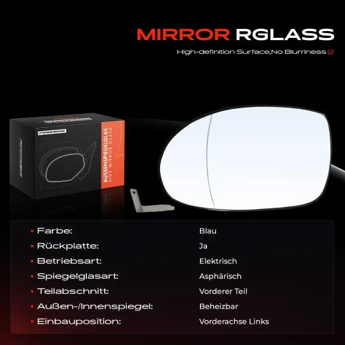 Spiegelglas, Außenspiegel Vorderachse links Frankberg 5481FB0052982 Bild Spiegelglas, Außenspiegel Vorderachse links Frankberg 5481FB0052982