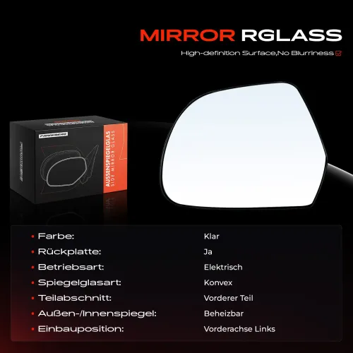 Spiegelglas, Außenspiegel Vorderachse links Frankberg 5481FB0052996 Bild Spiegelglas, Außenspiegel Vorderachse links Frankberg 5481FB0052996