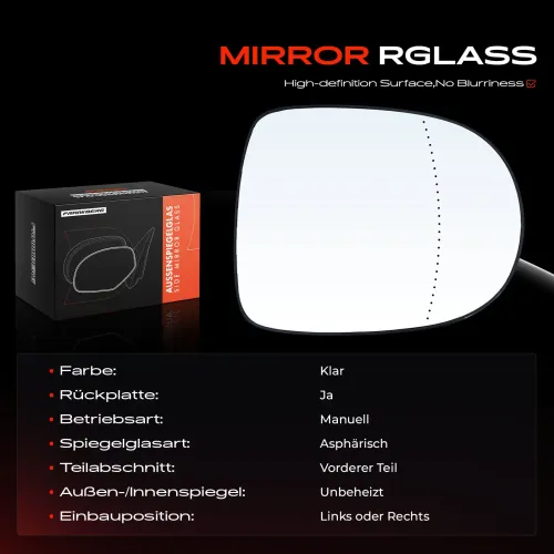 Spiegelglas, Außenspiegel Vorderachse Frankberg 5481FB0052998 Bild Spiegelglas, Außenspiegel Vorderachse Frankberg 5481FB0052998