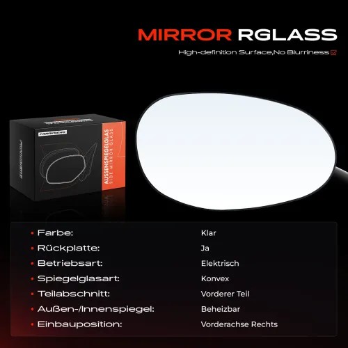 Spiegelglas, Außenspiegel Vorderachse rechts Frankberg 5481FB0052999 Bild Spiegelglas, Außenspiegel Vorderachse rechts Frankberg 5481FB0052999