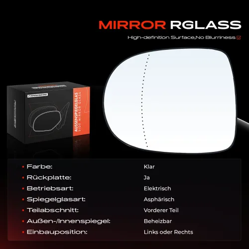 Spiegelglas, Außenspiegel Vorderachse Frankberg 5481FB0053000 Bild Spiegelglas, Außenspiegel Vorderachse Frankberg 5481FB0053000
