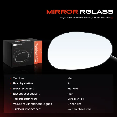Spiegelglas, Außenspiegel Vorderachse links Frankberg 5481FB0053002 Bild Spiegelglas, Außenspiegel Vorderachse links Frankberg 5481FB0053002