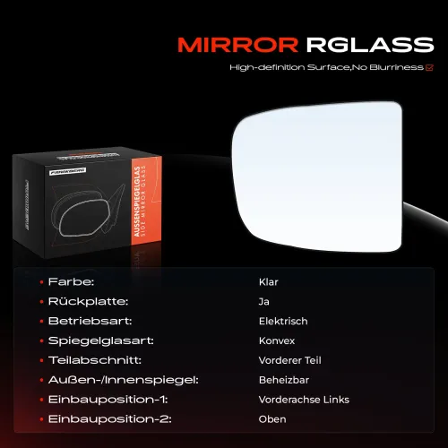 Spiegelglas, Außenspiegel links oben Frankberg 5481FB0053013 Bild Spiegelglas, Außenspiegel links oben Frankberg 5481FB0053013