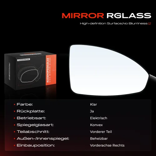 Spiegelglas, Außenspiegel Vorderachse rechts Frankberg 5481FB0053014 Bild Spiegelglas, Außenspiegel Vorderachse rechts Frankberg 5481FB0053014