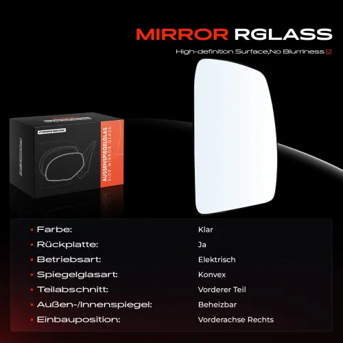 Spiegelglas, Außenspiegel Vorderachse rechts Frankberg 5481FB0053016 Bild Spiegelglas, Außenspiegel Vorderachse rechts Frankberg 5481FB0053016