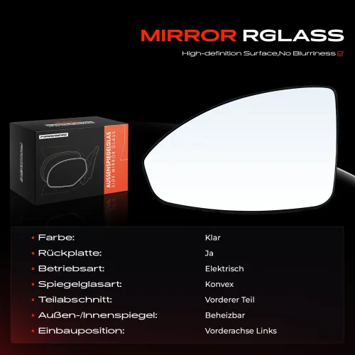 Spiegelglas, Außenspiegel Vorderachse links Frankberg 5481FB0053017 Bild Spiegelglas, Außenspiegel Vorderachse links Frankberg 5481FB0053017