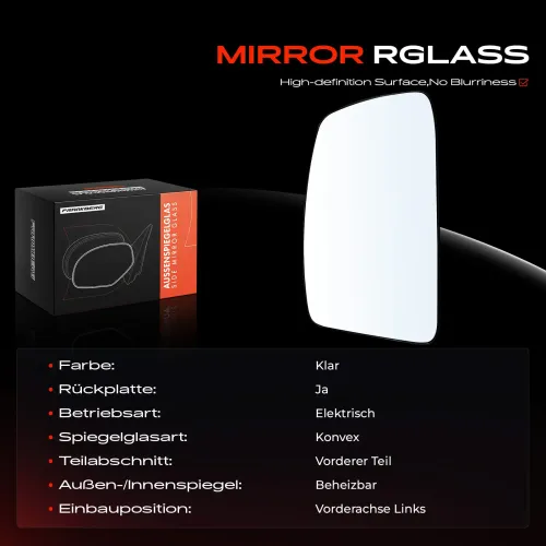 Spiegelglas, Außenspiegel Vorderachse links Frankberg 5481FB0053019 Bild Spiegelglas, Außenspiegel Vorderachse links Frankberg 5481FB0053019