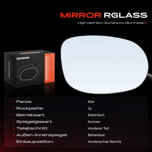 Spiegelglas, Außenspiegel Vorderachse rechts Frankberg 5481FB0053021 Bild Spiegelglas, Außenspiegel Vorderachse rechts Frankberg 5481FB0053021