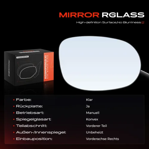 Spiegelglas, Außenspiegel Vorderachse rechts Frankberg 5481FB0053023 Bild Spiegelglas, Außenspiegel Vorderachse rechts Frankberg 5481FB0053023