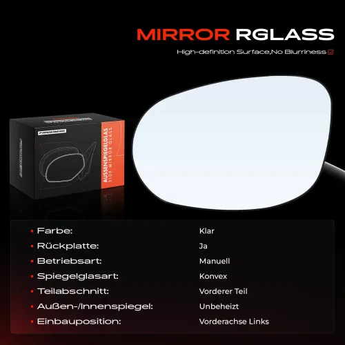 Spiegelglas, Außenspiegel Vorderachse links Frankberg 5481FB0053024 Bild Spiegelglas, Außenspiegel Vorderachse links Frankberg 5481FB0053024