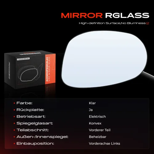 Spiegelglas, Außenspiegel Vorderachse links Frankberg 5481FB0053025 Bild Spiegelglas, Außenspiegel Vorderachse links Frankberg 5481FB0053025