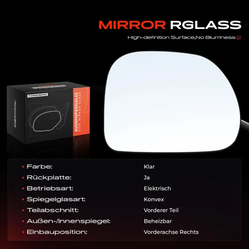 Spiegelglas, Außenspiegel Vorderachse rechts Frankberg 5481FB0053027 Bild Spiegelglas, Außenspiegel Vorderachse rechts Frankberg 5481FB0053027