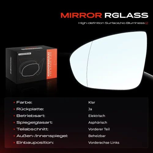 Spiegelglas, Außenspiegel Vorderachse links Frankberg 5481FB0053029 Bild Spiegelglas, Außenspiegel Vorderachse links Frankberg 5481FB0053029