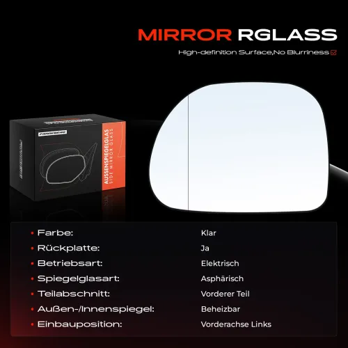 Spiegelglas, Außenspiegel Vorderachse links Frankberg 5481FB0053031 Bild Spiegelglas, Außenspiegel Vorderachse links Frankberg 5481FB0053031