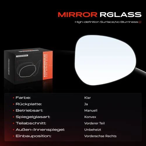 Spiegelglas, Außenspiegel Vorderachse rechts Frankberg 5481FB0053034 Bild Spiegelglas, Außenspiegel Vorderachse rechts Frankberg 5481FB0053034