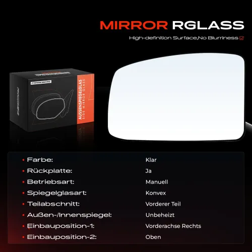Spiegelglas, Außenspiegel rechts oben Frankberg 5481FB0053039 Bild Spiegelglas, Außenspiegel rechts oben Frankberg 5481FB0053039