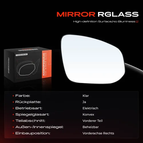 Spiegelglas, Außenspiegel Vorderachse rechts Frankberg 5481FB0053045 Bild Spiegelglas, Außenspiegel Vorderachse rechts Frankberg 5481FB0053045