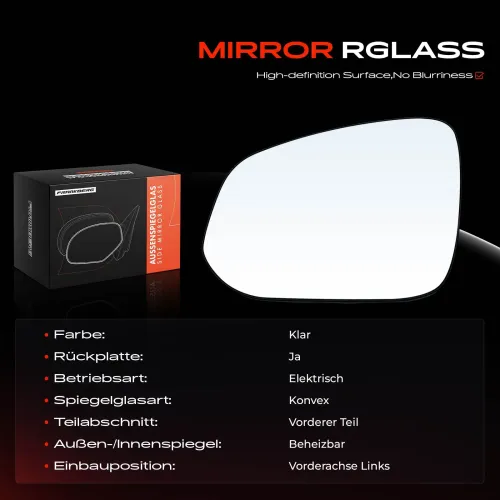 Spiegelglas, Außenspiegel Vorderachse links Frankberg 5481FB0053046 Bild Spiegelglas, Außenspiegel Vorderachse links Frankberg 5481FB0053046