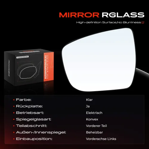 Spiegelglas, Außenspiegel Vorderachse links Frankberg 5481FB0053053 Bild Spiegelglas, Außenspiegel Vorderachse links Frankberg 5481FB0053053