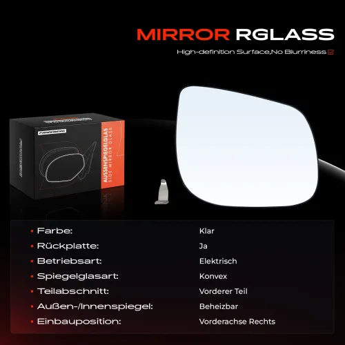 Spiegelglas, Außenspiegel Vorderachse rechts Frankberg 5481FB0053054 Bild Spiegelglas, Außenspiegel Vorderachse rechts Frankberg 5481FB0053054
