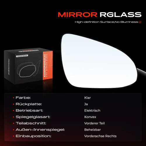 Spiegelglas, Außenspiegel Vorderachse rechts Frankberg 5481FB0053055 Bild Spiegelglas, Außenspiegel Vorderachse rechts Frankberg 5481FB0053055