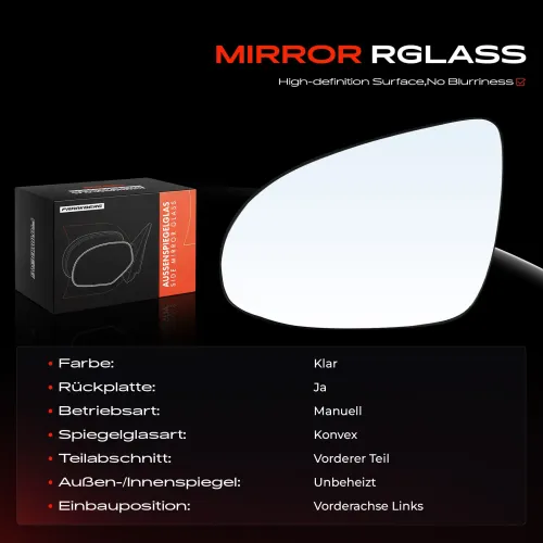 Spiegelglas, Außenspiegel Vorderachse links Frankberg 5481FB0053057 Bild Spiegelglas, Außenspiegel Vorderachse links Frankberg 5481FB0053057