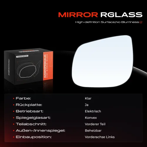 Spiegelglas, Außenspiegel Vorderachse links Frankberg 5481FB0053059 Bild Spiegelglas, Außenspiegel Vorderachse links Frankberg 5481FB0053059