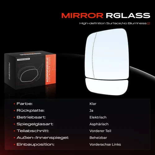 Spiegelglas, Außenspiegel Vorderachse links Frankberg 5481FB0053061 Bild Spiegelglas, Außenspiegel Vorderachse links Frankberg 5481FB0053061