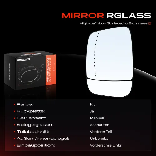 Spiegelglas, Außenspiegel Vorderachse links Frankberg 5481FB0053063 Bild Spiegelglas, Außenspiegel Vorderachse links Frankberg 5481FB0053063