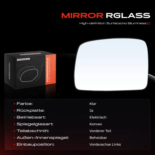 Spiegelglas, Außenspiegel Vorderachse links Frankberg 5481FB0053064 Bild Spiegelglas, Außenspiegel Vorderachse links Frankberg 5481FB0053064