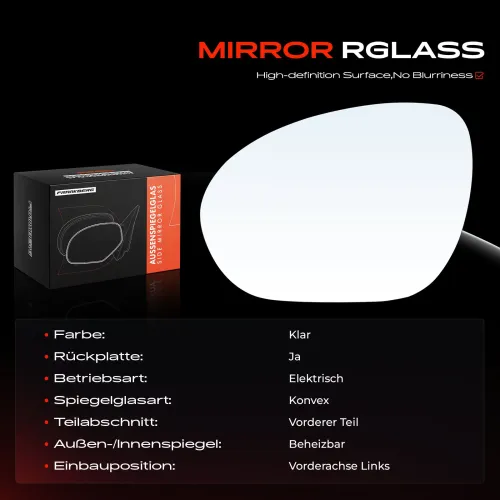 Spiegelglas, Außenspiegel Vorderachse links Frankberg 5481FB0053066 Bild Spiegelglas, Außenspiegel Vorderachse links Frankberg 5481FB0053066