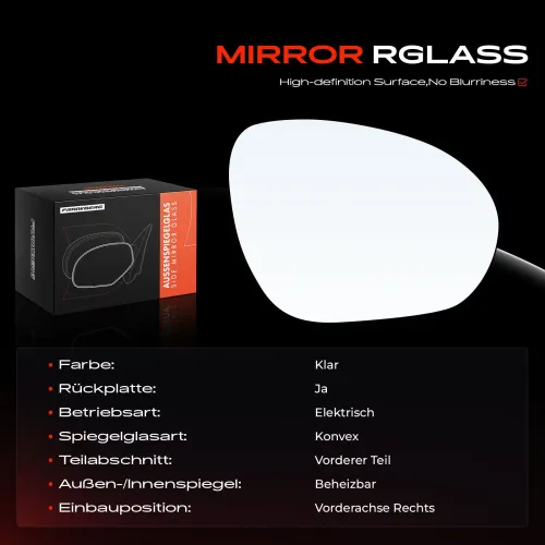 Spiegelglas, Außenspiegel Vorderachse rechts Frankberg 5481FB0053067 Bild Spiegelglas, Außenspiegel Vorderachse rechts Frankberg 5481FB0053067