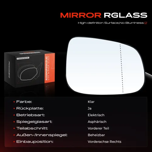 Spiegelglas, Außenspiegel Vorderachse rechts Frankberg 5481FB0053068 Bild Spiegelglas, Außenspiegel Vorderachse rechts Frankberg 5481FB0053068