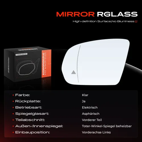 Spiegelglas, Außenspiegel Vorderachse links Frankberg 5481FB0053073 Bild Spiegelglas, Außenspiegel Vorderachse links Frankberg 5481FB0053073