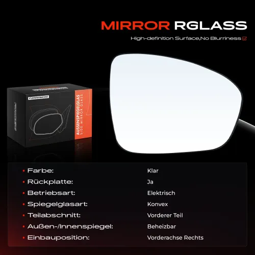 Spiegelglas, Außenspiegel Vorderachse rechts Frankberg 5481FB0053074 Bild Spiegelglas, Außenspiegel Vorderachse rechts Frankberg 5481FB0053074