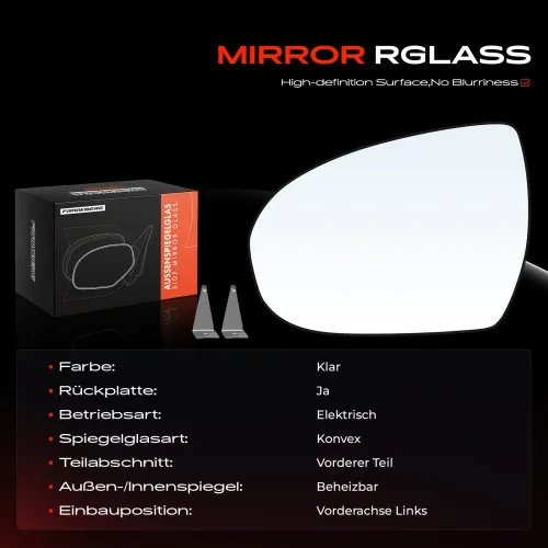 Spiegelglas, Außenspiegel Vorderachse links Frankberg 5481FB0053076 Bild Spiegelglas, Außenspiegel Vorderachse links Frankberg 5481FB0053076