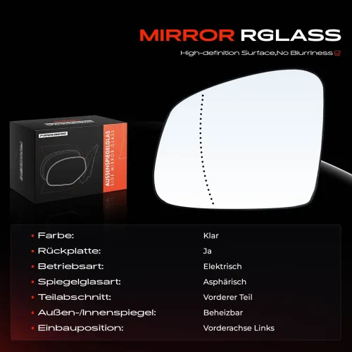 Spiegelglas, Außenspiegel Vorderachse links Frankberg 5481FB0053080 Bild Spiegelglas, Außenspiegel Vorderachse links Frankberg 5481FB0053080