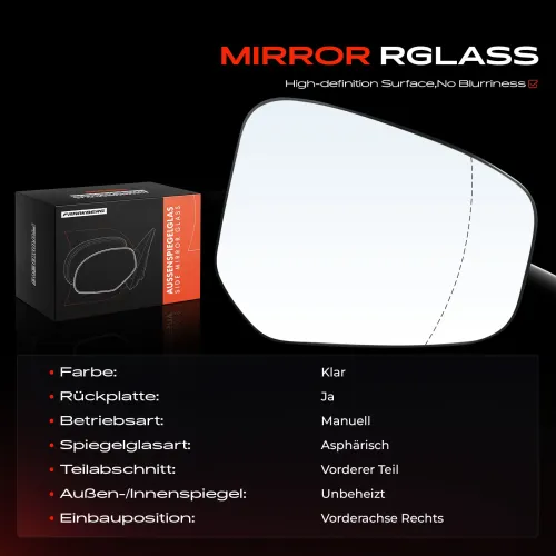 Spiegelglas, Außenspiegel Vorderachse rechts Frankberg 5481FB0053081 Bild Spiegelglas, Außenspiegel Vorderachse rechts Frankberg 5481FB0053081