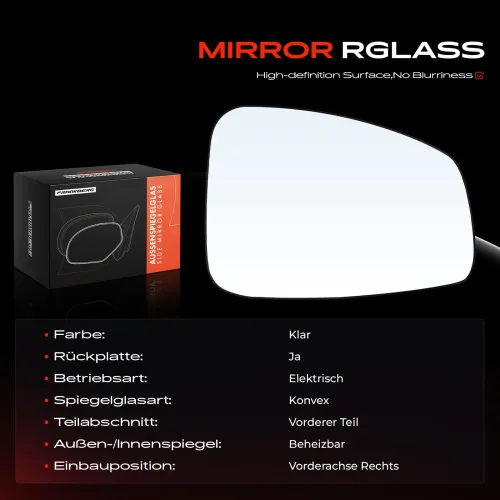 Spiegelglas, Außenspiegel Vorderachse rechts Frankberg 5481FB0053083 Bild Spiegelglas, Außenspiegel Vorderachse rechts Frankberg 5481FB0053083