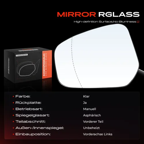 Spiegelglas, Außenspiegel Vorderachse links Frankberg 5481FB0053085 Bild Spiegelglas, Außenspiegel Vorderachse links Frankberg 5481FB0053085