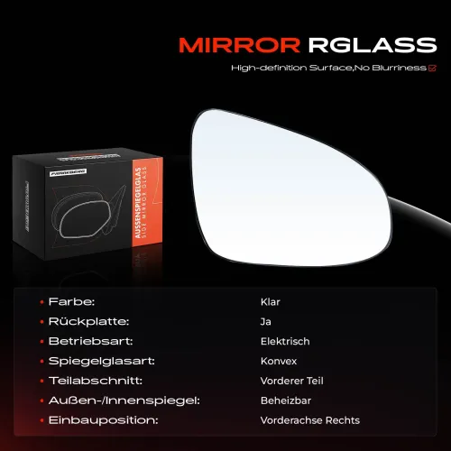 Spiegelglas, Außenspiegel Vorderachse rechts Frankberg 5481FB0053087 Bild Spiegelglas, Außenspiegel Vorderachse rechts Frankberg 5481FB0053087