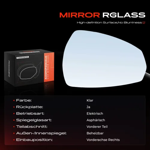 Spiegelglas, Außenspiegel Vorderachse rechts Frankberg 5481FB0053088 Bild Spiegelglas, Außenspiegel Vorderachse rechts Frankberg 5481FB0053088