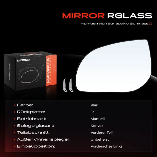 Spiegelglas, Außenspiegel Vorderachse links Frankberg 5481FB0053097 Bild Spiegelglas, Außenspiegel Vorderachse links Frankberg 5481FB0053097